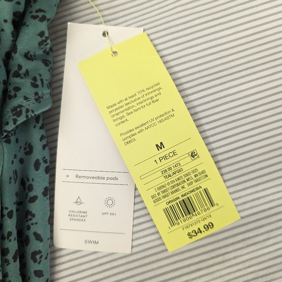 NWT, One piece, leopard print swimsuit - Picture 5 of 5